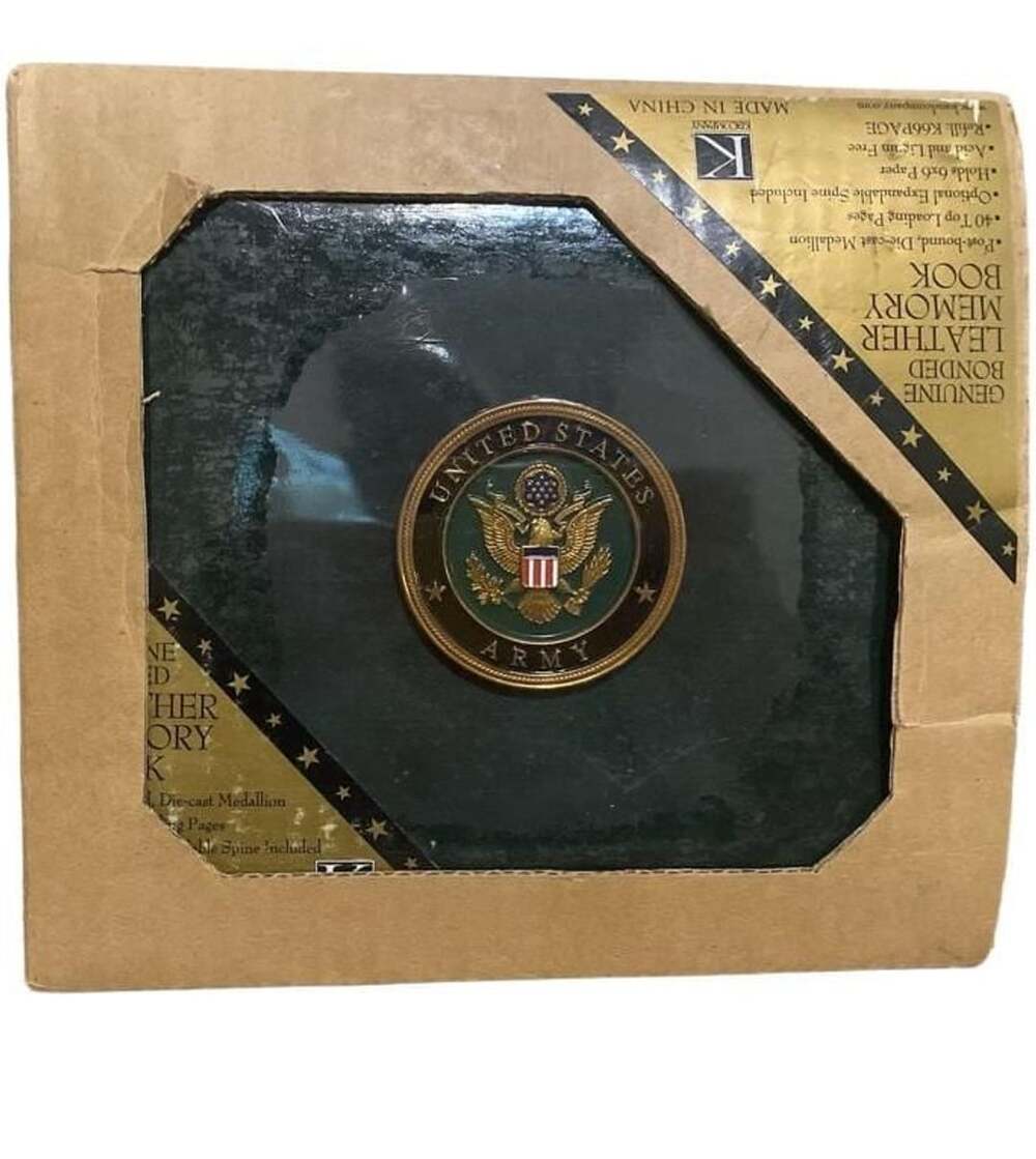 K&Company U.S. Army Genuine Bonded Leather Memory Book Scrapbook Kit with Medall